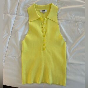 525 America Yellow Collared Top